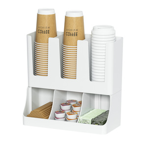 Black Acrylic Cup Holder 2 Tier For Coffee Tea Shops Wall Mount Drink Dispenser Storage Organizer Kitchen Countertop Use - Product Image 5