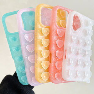 Customized logo Shockproof Anti Scratch colorful jelly glitter suction cup <b>Liquid</b> <b>Silicone</b> phone case for all iphone models - Product Image 1