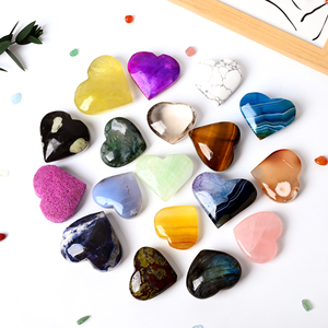 Vente en gros de bijoux naturels de guérison, artisanat en cristal, cœur en quartz rose, pierre précieuse en forme de cœur pour la décoration - Product Image 3