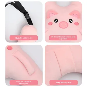 Coussin <span class=keywords><strong>de</strong></span> sommeil pour enfant style dessin animé, en fibre synthétique, avec <span class=keywords><strong>ceinture</strong></span> <span class=keywords><strong>de</strong></span> sécurité anti-étranglement pour siège arrière - Product Image 4