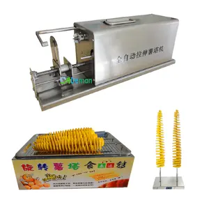 electric potato chips twister fryer twist potato slicing frying machine spiral crisp potato twist cutting machine