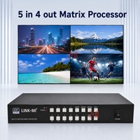 Commutateur matriciel HDMI DP 4K60Hz 4x4, processeur de mur vidéo multiviewer sans coupure avec contrôle audio RS232