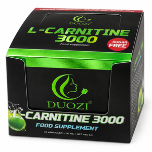 Complément alimentaire liquide L-Carnitine DUOZI Private Label sans sucre 480ml 16 ampoules pour la perte de poids - Product Image 1
