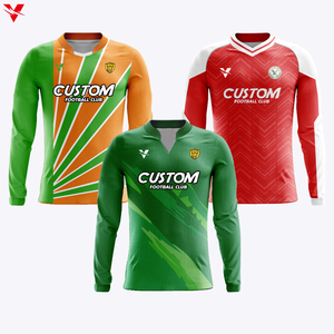 Maillot de football personnalisé pas cher et respirant, haut de gamme en polyester vert à manches longues pour hommes, t-shirts d'entraînement PZ-X25019 - Product Image 1