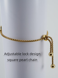 Bracelet d'initiales de chaîne de bijoux d'<span class=keywords><strong>horoscope</strong></span> personnalisé, coquille naturelle, 26 lettres carrées, chaîne réglable, Bracelet de lettres initiales - Product Image 4