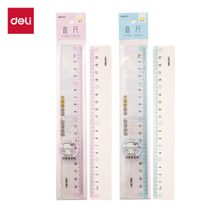 Regla de Plástico Deli de 20 cm V755 V756, Herramienta de Dibujo para Estudiantes, Escala Clara con Números Grandes para Uso Escolar - Product Image 1