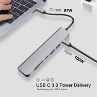 Concentrateur USB 2/3/4/5/6/7 en 1 Station d'accueil HDTV 4K 30Hz Adaptateur Type C Splitter Dock Extension pour PC portable