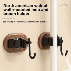 Support mural amovible antidérapant en acier inoxydable pour balais, avec crochet de maintien sans perçage pour outils de nettoyage, garage, cuisine, buanderie - Product Image 2