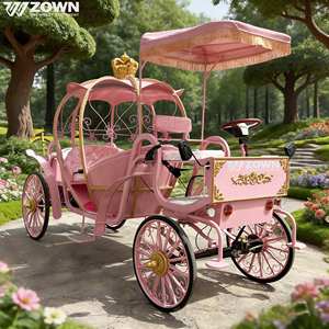 Charrette électrique de style vintage ZOWN, blanche, à toit ouvert, 4 places, pour les excursions et les mariages - Product Image 1