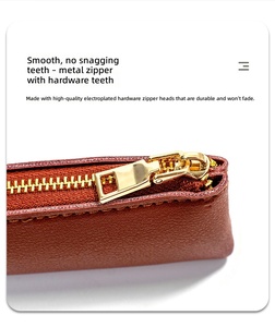 Tas Pensil Kulit Vintage dengan Sentuhan Usang, Penutup Ritsleting, Logo Dapat Disesuaikan, Cetak UV, Desain Portabel, Untuk Sekolah dan Kantor - Product Image 2