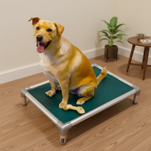Wasbare, ademende, gestreepte luxe moderne honden slaapmat voor binnen en buiten, met PVC & nylon stof, op maat te maken en te verwijderen. - Product Image 1