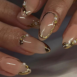 Prensa hecha a mano de almendra en las <span class=keywords><strong>uñas</strong></span> francés 3D flor Acrílico y ABS prensa en las <span class=keywords><strong>uñas</strong></span> lujo hecho a mano 10 Uds cubierta completa <span class=keywords><strong>uñas</strong></span> postizas - Product Image 3