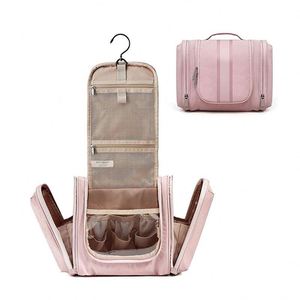 Sac de toilette BSCI pour femmes, organiseur de toilette de voyage avec crochet de suspension, sac de maquillage cosmétique résistant à l'eau, sac de voyage - Product Image 1