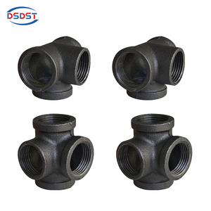 Phụ Kiện Đường Ống Side Outlet Tee Dễ Uốn Sắt Gang 4 <span class=keywords><strong>Way</strong></span> 1/2 3/4 Nữ Đồ Nội Thất Vv 3 Tháng Đen Bằng BSPT Vòng CN;HEB - Product Image 3