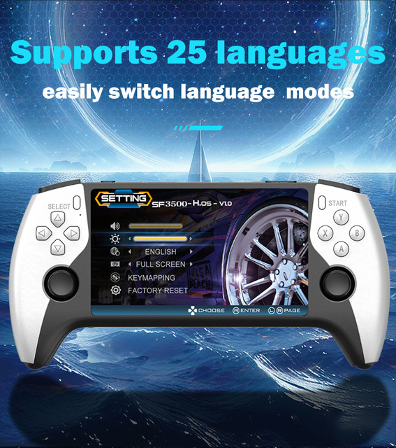 Handheld Retro Game Console SF3500 IPS HD Screen 3D Rocker 64G Multi Simulators Supported Family Gift Game Joystick for Gamer