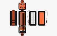Batterie externe haute capacité 50000mAh PD22.5W à charge rapide avec câbles intégrés, lumière LED, batterie externe portable, plusieurs ports de sortie