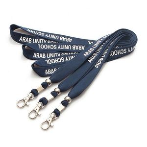 Custom Polyester Lanyard Neck Strap Double <b>Hooks</b> Metal <b>Clips</b> Lanyard for Exhibition Name ID Card - Product Image 5