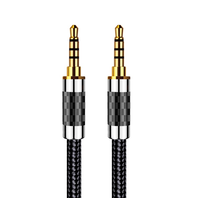 Audiophile Grade TRRS 3.5mm Male to Male Straight Aux Audio Cable for Home Stereo Media Player Sound Equipment