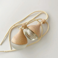 Bouteilles de parfum de voiture rondes en verre, logo personnalisé, pendentif de 5ml, forme ronde, bouteille de diffuseur de voiture vide suspendue