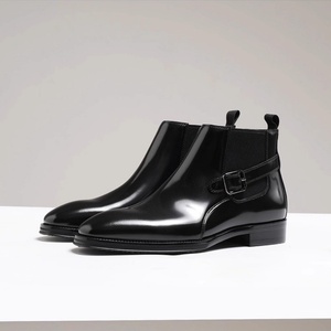 Nuevas Botas de Cuero para Hombre Estilo Italiano Hechas de Cuero Puro de Alta Gama con Hebillas para Exteriores y Adecuadas para Caminar - Product Image 1