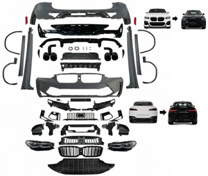 Für X4 G02 2018-2021 Luxus-Upgrade auf X4M F98 <span class=keywords><strong>F99</strong></span> LCI 2022+ Style Karosserie-Kit Facelift-Umrüstung Vorderer und Hinterer Stoßfänger oder Kühlergrill - Product Image 1