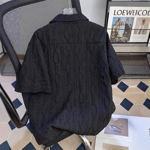 Supporto personalizzazione di un articolo camicia estiva Casual e alla <span class=keywords><strong>moda</strong></span> da <span class=keywords><strong>uomo</strong></span> camicia a maniche corte tinta unita Cool Jacquard alla <span class=keywords><strong>moda</strong></span> - Product Image 2