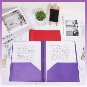 Wholesale High Quality Prongs <b>Plastic</b> <b>Folders</b> 3 Prongs 2 Pocket <b>Folders</b> Heavy Duty <b>Plastic</b> <b>Folders</b> with Business Card Slot - Product Image 4