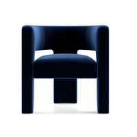 Fauteuil d'appoint sculptural moderne en tissu rembourré, forme unique, pour salon, décoration intérieure
