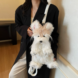 Emulation Schnauzer Plush Backpack Custom Lifelike <strong>Animal</strong> Shaped Backpack Fashion <strong>Bag</strong> for Girl Gift Toy - Product Image 1