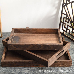 Rectangular Wooden <b>Tray</b> For <b>Tea</b> And Desserts Chinese Retro Style Minimalist Serving <b>Tray</b> Hotel Coffee And <b>Tea</b> Use - Product Image 1