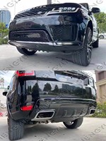 Kit de pare-chocs de voiture pour RANGE ROVER sport 2013-2017 mise à niveau vers 2018-2020 kit de carrosserie modèle SVR avec pare-chocs avant arrière avec lampes automatiques