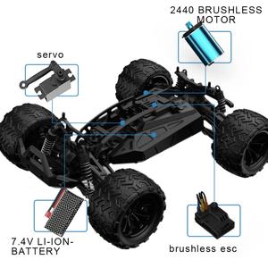 Voiture de course télécommandée 4x4 robuste à l'échelle 1:14, 2,4 GHz, 50-60 km/h, avec moteur brushless, véhicule tout-terrain - Product Image 3