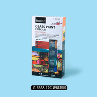 Ensemble de peinture Giorgione 6618-12C DIY, 25 ml, aquarelle, acrylique, huile pour peinture sur tissu, verre, gouache et papier, toile