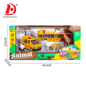 Bus touristique inertielle pour enfants avec figurines d'animaux (léopard, <span class=keywords><strong>girafe</strong></span>, panda, chèvre, guépard), ensemble de jeu véhicule safari avec lumières et sons - Product Image 5