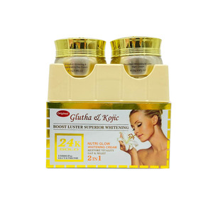 Crème de jour et de nuit super <span class=keywords><strong>éclaircissant</strong></span>e 24K or, logo OEM modifiable, <span class=keywords><strong>glutathion</strong></span> et acide kojique, peau naturellement éclatante, la meilleure crème de beauté pour le visage - Product Image 5