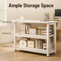 Bureau d'angle en forme de L blanc, avec structure en acier en X, bureau d'ordinateur pour la maison ou le bureau, avec étagère de rangement à 3 niveaux
