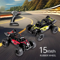 Voiture RC tout-terrain haute vitesse 2,4 GHz 1:18 pour enfants, véhicule télécommandé à quatre roues motrices avec éclairage