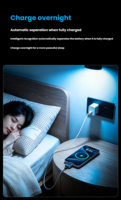 Adaptateur de charge nocturne sécurisé avec protection intelligente contre la coupure de courant pour Google Pixel 8 et iPhone – Chargeur de batterie intelligent pour mobile