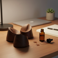 Diffuseur d'huiles essentielles portable pour la maison, ornement créatif, cadeau, diffuseur en bois de noyer noir en forme de larme pour véhicule