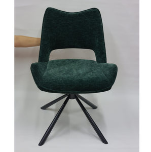 Hoge Kwaliteit Italiaanse Nordic 180 Graden Automatische Terugkeer Groen Gat Achtervleugel Draaibare Stof Eetstoel Voor Restaurant - Product Image 1