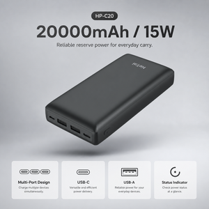 <span class=keywords><strong>Batterie</strong></span> <span class=keywords><strong>externe</strong></span> 20000mAh, charge rapide 15W, chargeur portable, double USB A USB C, <span class=keywords><strong>batterie</strong></span> <span class=keywords><strong>externe</strong></span> - Product Image 1
