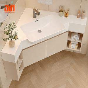 Meuble de salle de bain d'angle personnalisé de petite taille pour appartement lavabo pour <span class=keywords><strong>avion</strong></span> lavabo <span class=keywords><strong>triangulaire</strong></span> pour salle de bain - Product Image 1