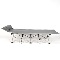 Lit de camping portable pliable Daxuan pour une personne avec oreiller, design moderne à dix pieds en fer, pliable