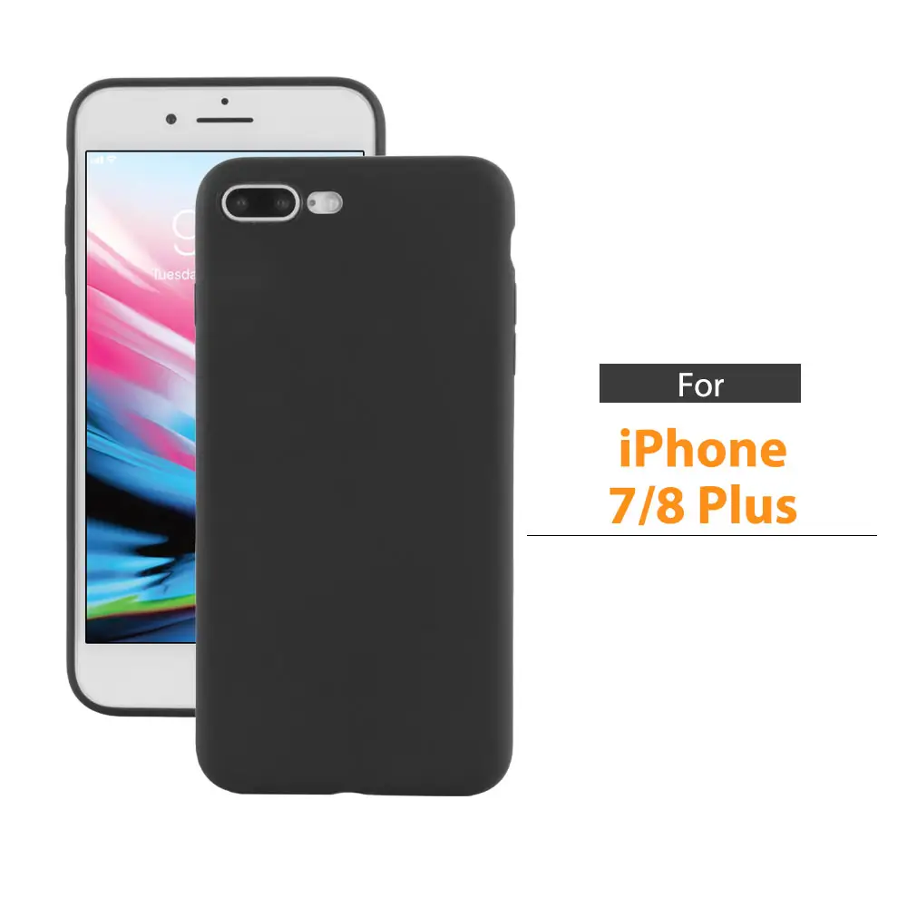 Iphone 7 için Tpu Pc cep telefonu kılıfı artı Ultra ince siyah mat yumuşak silikon kabuk cep telefonu kapakları
