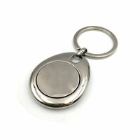 Porte-clés en alliage de zinc pour jetons de courses de supermarché avec logo personnalisé