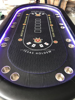 Tables de poker professionnelles de haute qualité, personnalisées, de luxe, 96 pouces, très vendues, avec éclairage LED, pour 10 joueurs