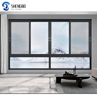 Modernes Luxuriöses Aluminium-Legierungs-Doppelglas Dreispuriges Schiebefenster Wasserdicht Schalldicht für Keller Wohnzimmer Küche