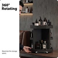 Organisateur de parfums rotatif en pin de 12 pouces pour hommes, support à 3 niveaux pour parfums, 9 compartiments, présentoir classique multifonctionnel pour bureau, salle de bain