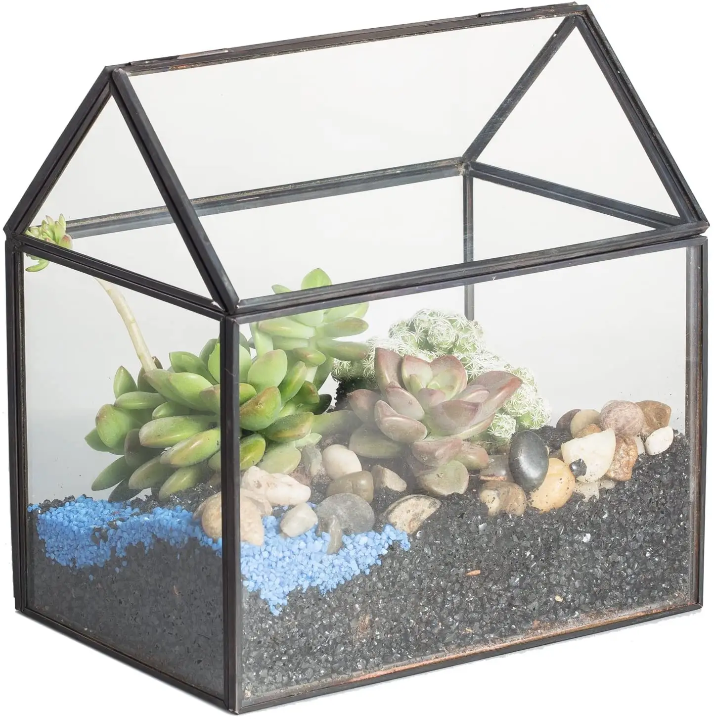 Glas Geometrische Terrarium Container Moderne Tabletop Metall Plant Stand Decor Blumentopf Pflanzer Display Box für Sukkulenten