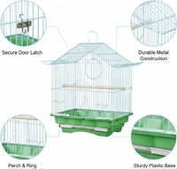 Grande cage à oiseaux en métal, cage à perroquets avec loquet fiable, petit enclos intérieur pour animaux de compagnie pour appartements, fournisseur en gros